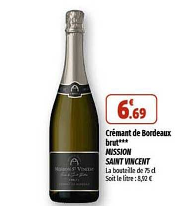 crémant de bordeaux brut mission saint vincent