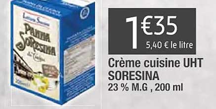 crème cuisine uht soresina 23% m.g.