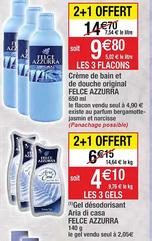 crème de bain et de douche original felce azzurra, gel désodorisant aria di casa felce azzurra