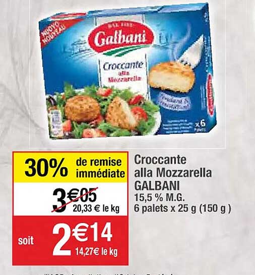croccante alla mozzarella galbani 15,5% m.g.