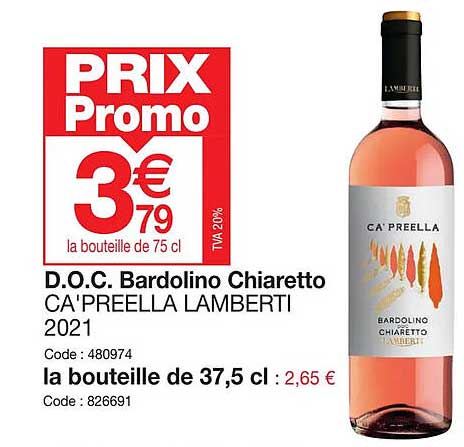 d.o.c. bardolino chiaretto ca'preella lamberti 2021