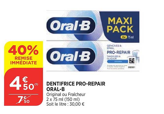 dentifrice pro-repair oral-b