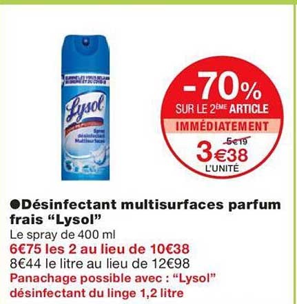 Désinfectant Multisurfaces Parfum Frais "lysol"