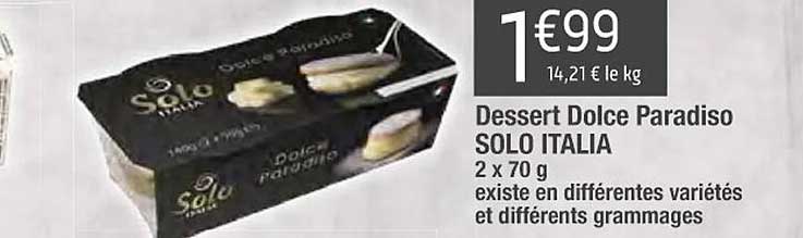 dessert dolce paradiso solo italia