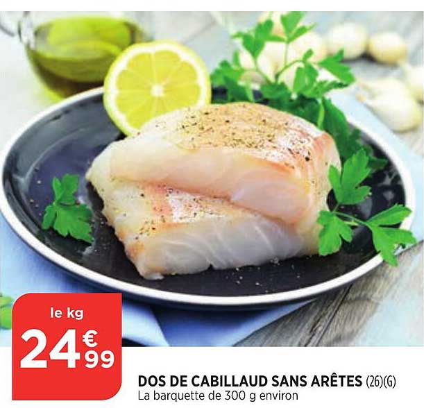 dos de cabillaud sans arêtes