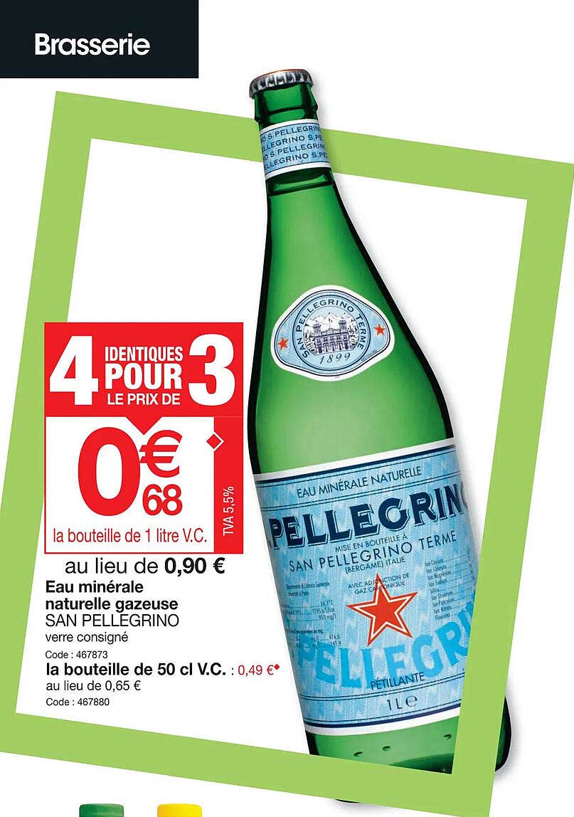 eau minérale naturelle gazeuse san pellegrino