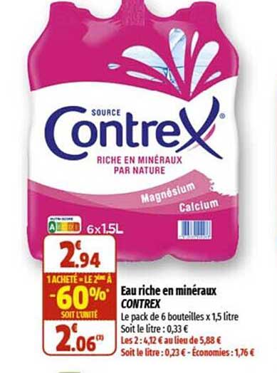 eau riche en minéraux contrex