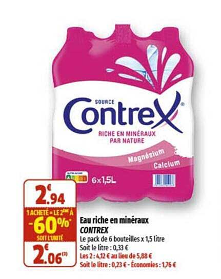 eau riche en minéraux contrex