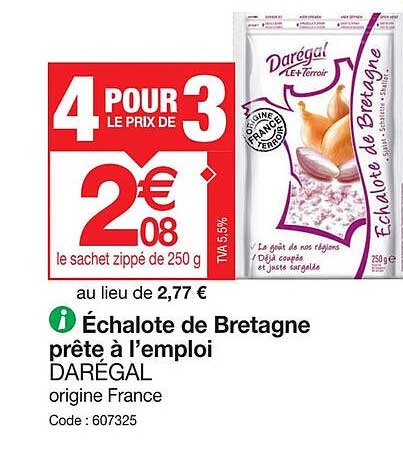 échalote de bretagne prête à l'emploi darégal