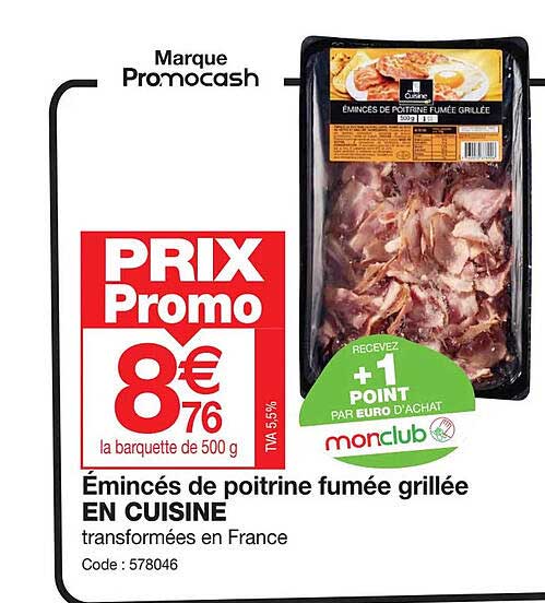 émincés De Poitrine Fumée Grillée En Cuisine