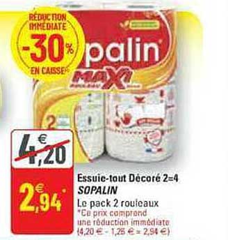 essuie-tout décoré 2=4 sopalin