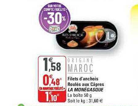 filets d'anchois roulés aux câpres la monégasque