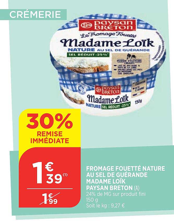 fromage fouetté nature au sel de guérande madame loïk paysan breton