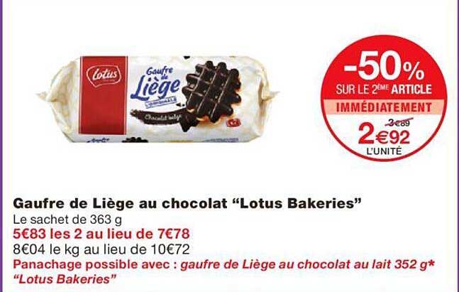 Gaufre De Liège Au Chocolat "lotus Bakeries"