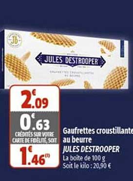 gaufrettes croustillante au beurre jules destrooper