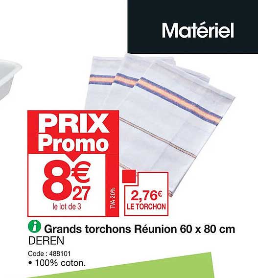 grands torchons réunion 60 x 80 cm deren