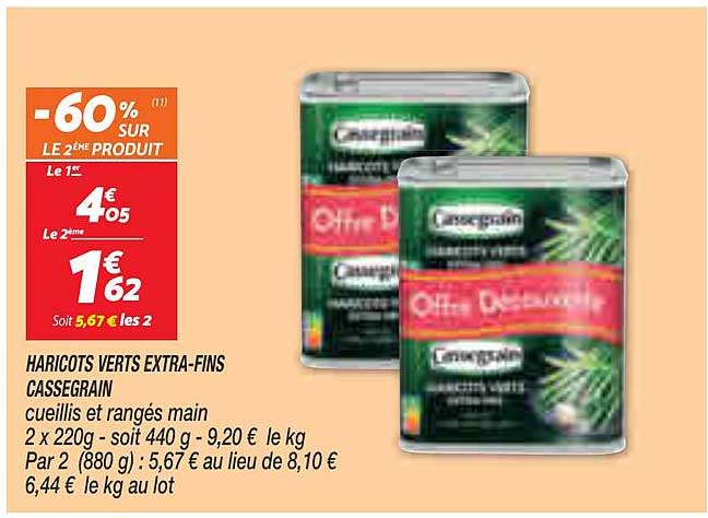 haricots verts extra-fins cassegrain