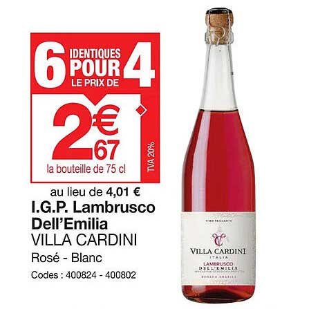 i.g.p. lambrusco dell'emilia villa cardini