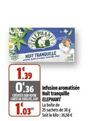 Infusion Aromatisée Nuit Tranquille éléphant