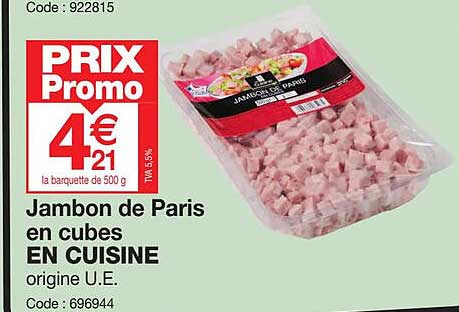 Jambon De Paris En Cubes En Cuisine