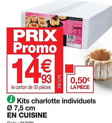 kits charlotte individuels ø 7.5 cm en cuisine