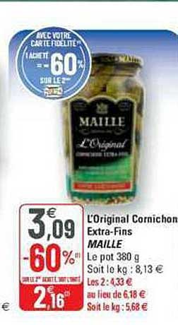 l'original cornichon extra-fins maille