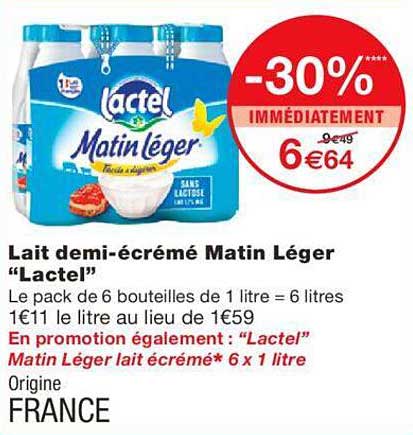 lait demi-écrémé matin léger "lactel"