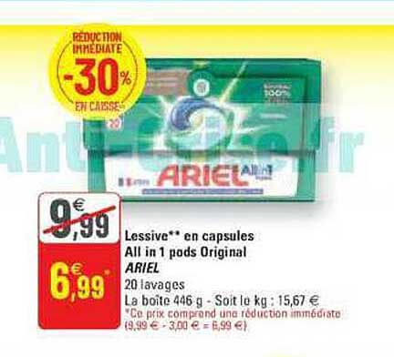 lessive en capsules all in 1 pods original ariel