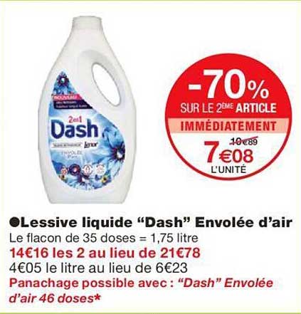 lessive liquide "dash" envolée d'air