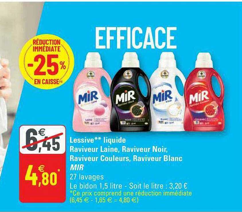 lessive liquide raviveur laine, raviveur noir, raviveur couleurs, raviveur blanc mir