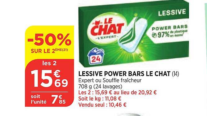 lessive power bars le chat