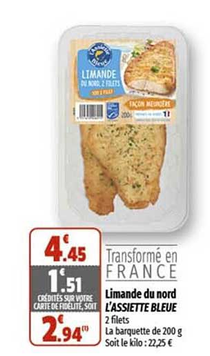 limande du nord l'assiette bleue