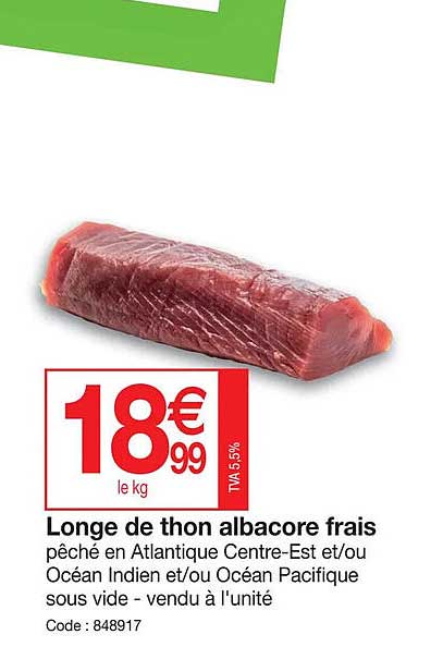 Longe De Thon Albacore Frais