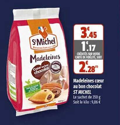 Madeleines Cœur Au Bon Chocolat St Michel