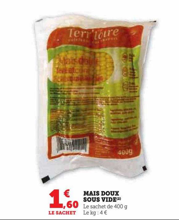 maïs doux sous vide