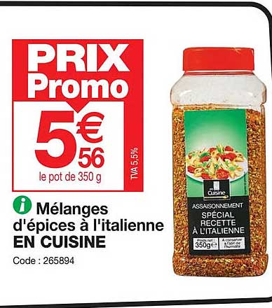 mélanges d'épices à l'italienne en cuisine