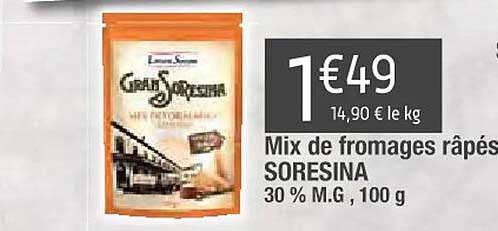 mix de fromages râpés soresina