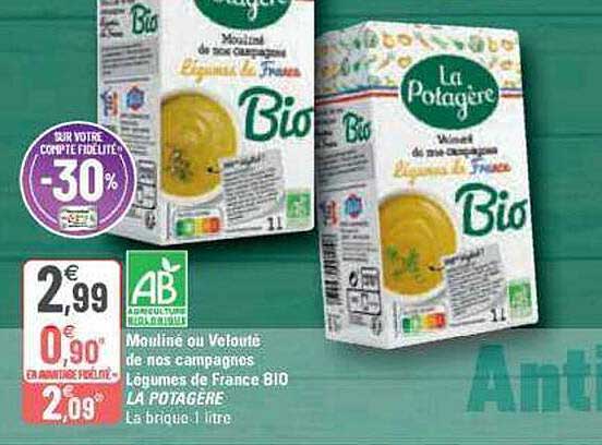 mouliné ou velouté de nos campagnes légumes de france bio la potagère