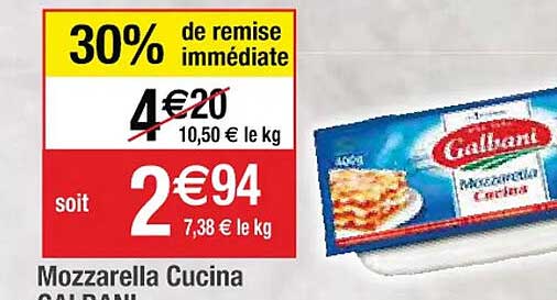 mozzarella cucina galbani