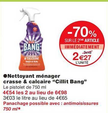 nettoyant ménager crasse & calcaire "cillit bang"