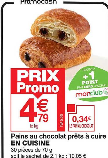 pains au chocolat prêts à cuire en cuisine