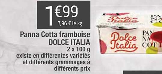 panna cotta framboise dolce italia