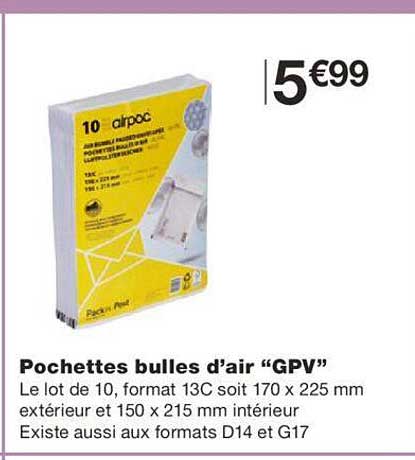pochettes bulles d'air "gpv"