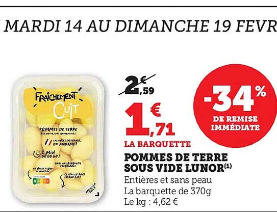 pommes de terre sous vide lunor