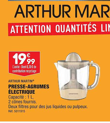 presse-agrumes électrique arthur martin