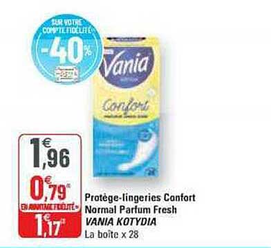 Protège-lingeries Confort Normal Parfum Fresh Vania Kotydia