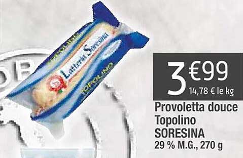 provoletta douce topolino soresina 29% m.g.