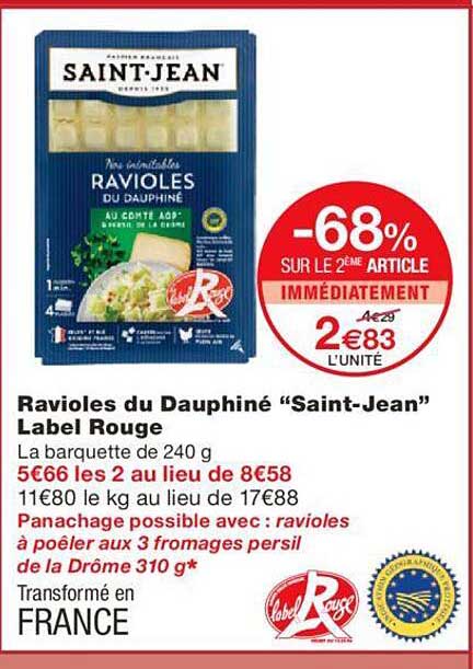 ravioles du dauphiné "saint-jean" label rouge