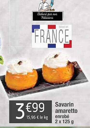 savarin amaretto enrobé