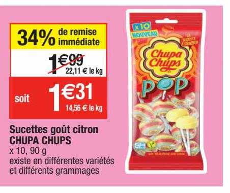 sucettes goût citron chupa chups
